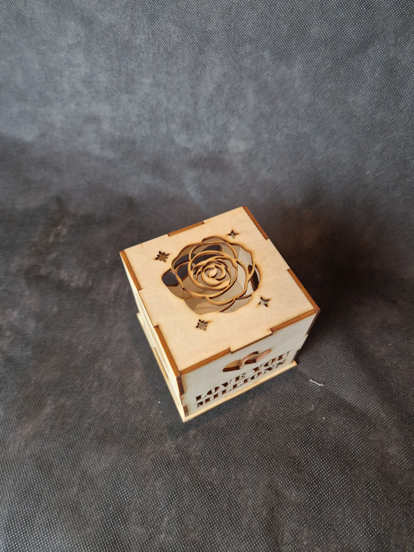 3D Valentine's shadow box with personalized design and romantic heart details
