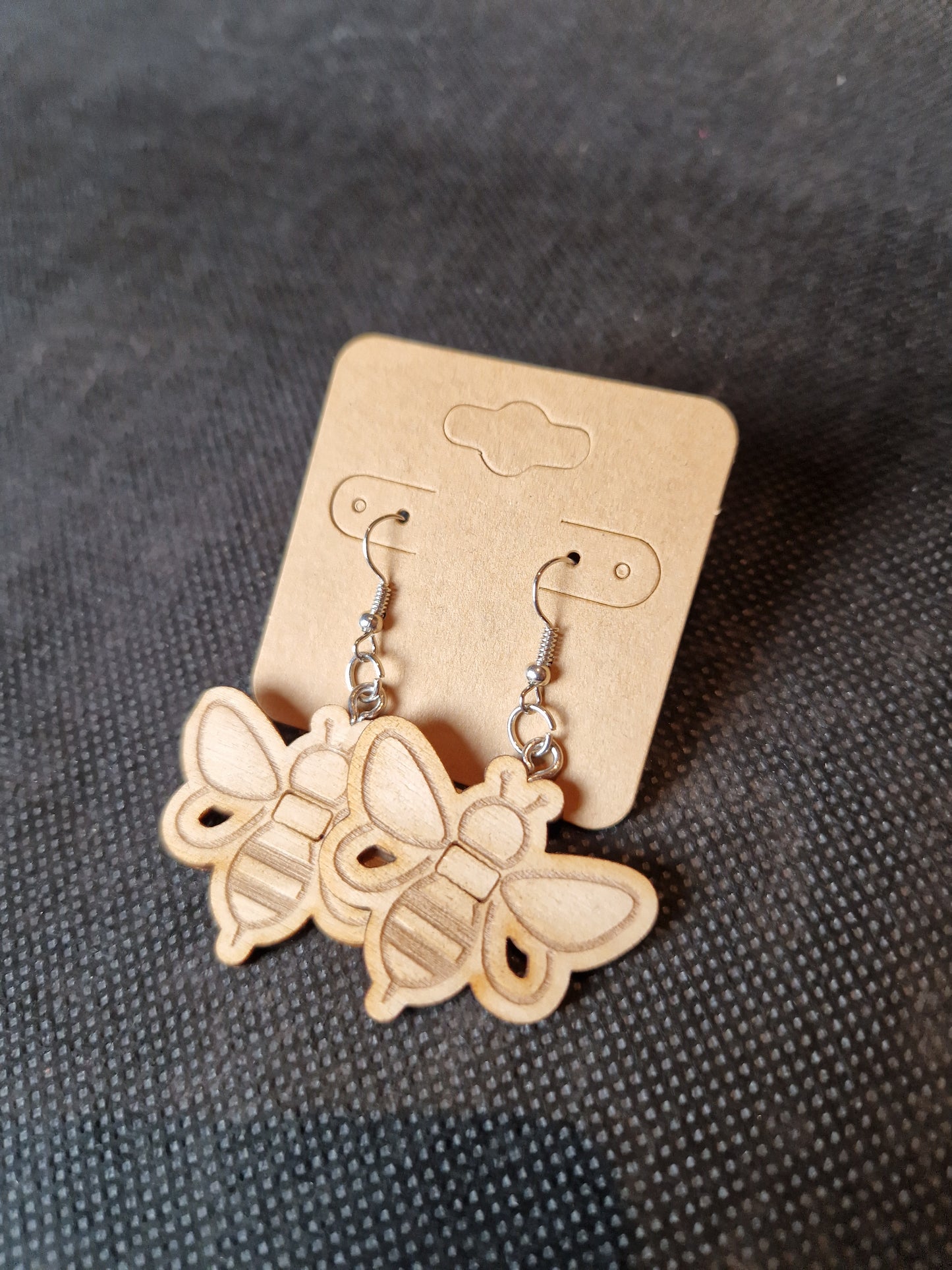 Lightweight wooden earrings with delicate laser cut design