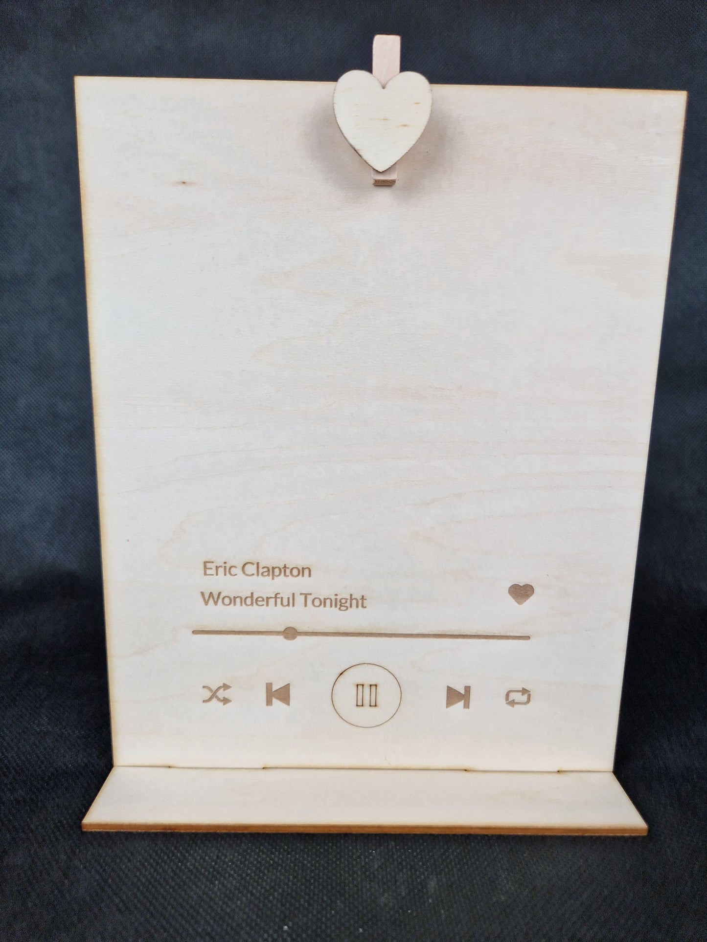 Custom wooden plaque with personalized song lyrics and decorative laser engraved design