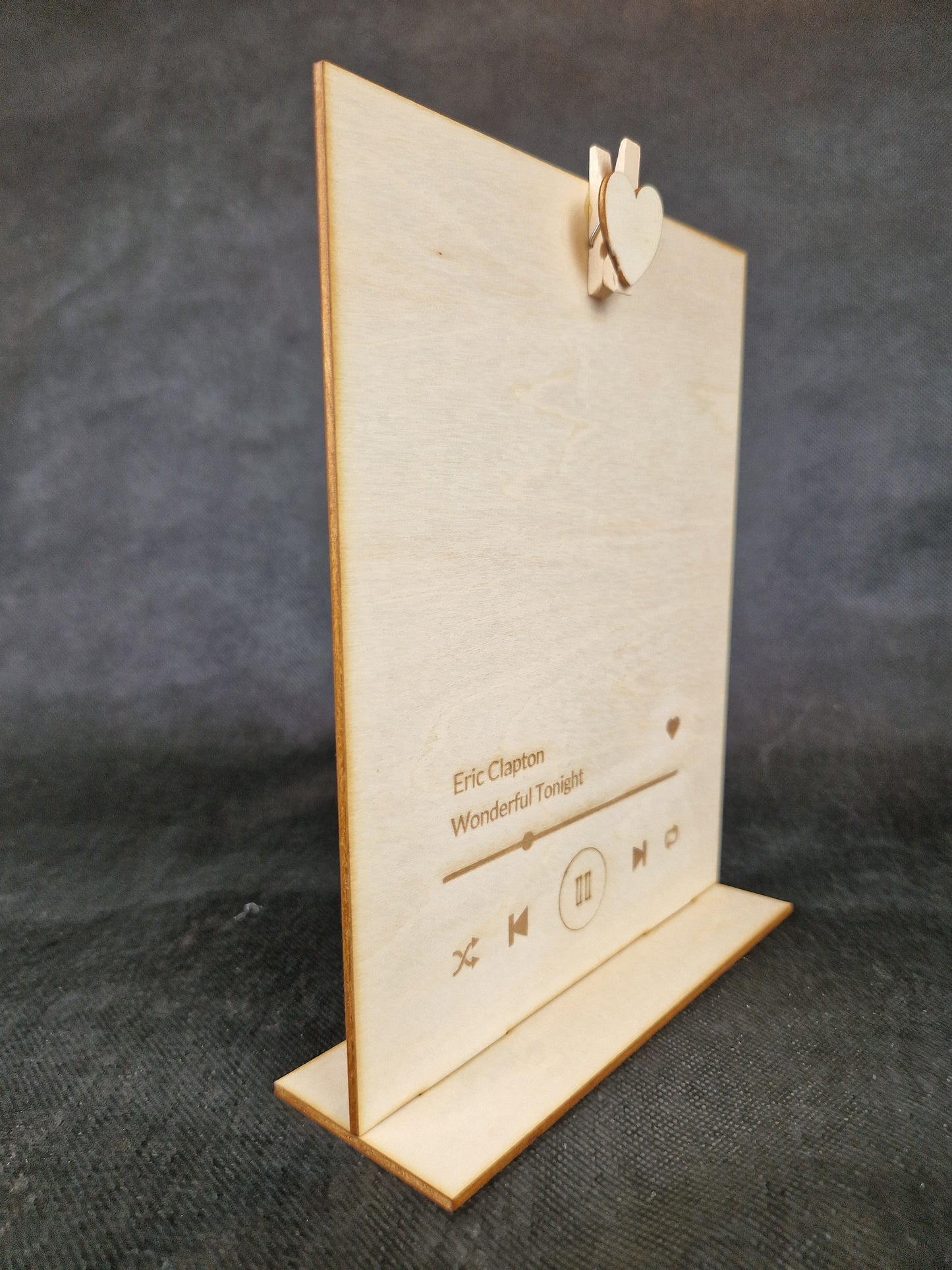 Custom wooden plaque with personalized song lyrics and decorative laser engraved design