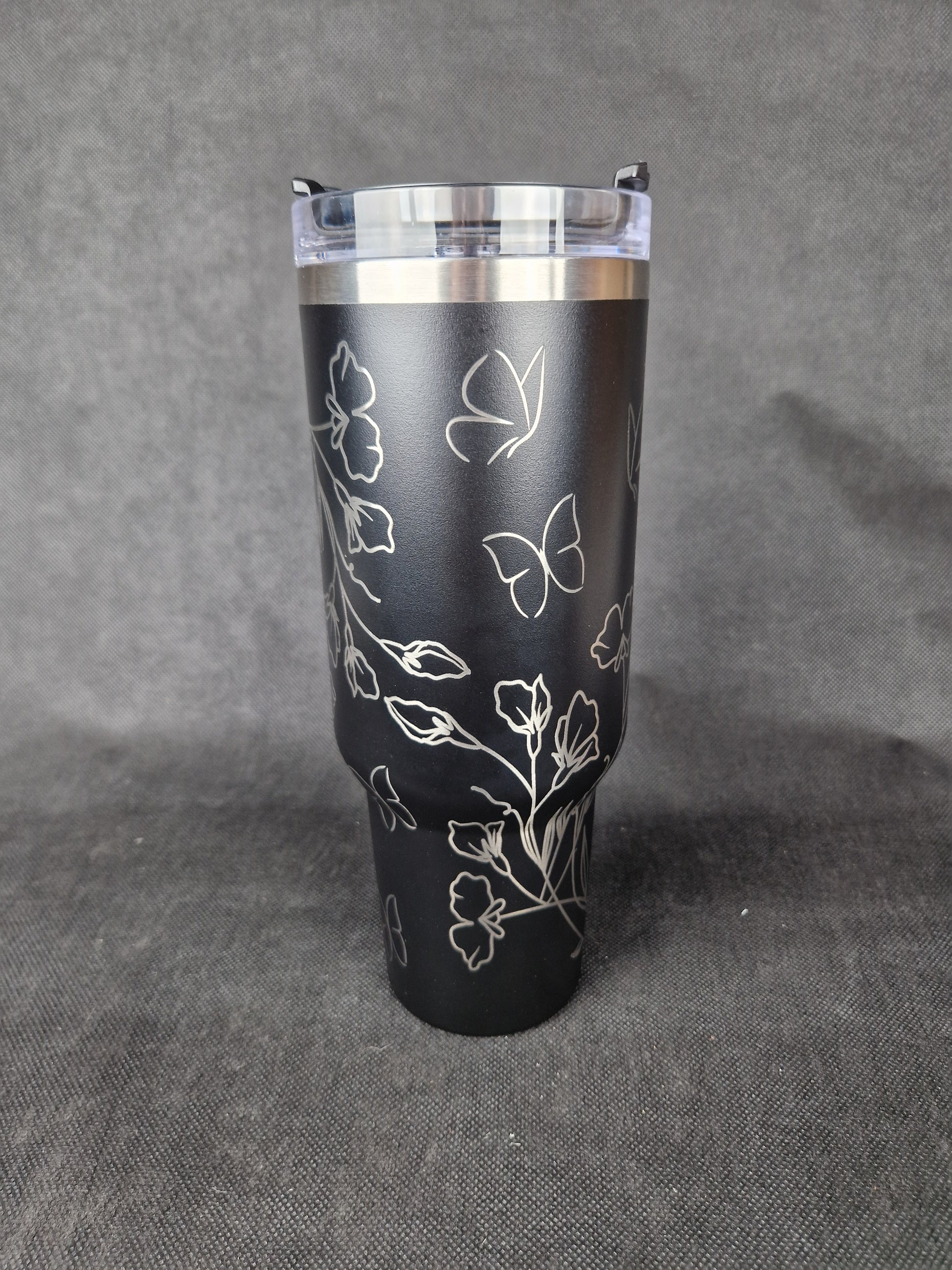 Stainless steel 40oz insulated tumbler with custom laser engraved personalization