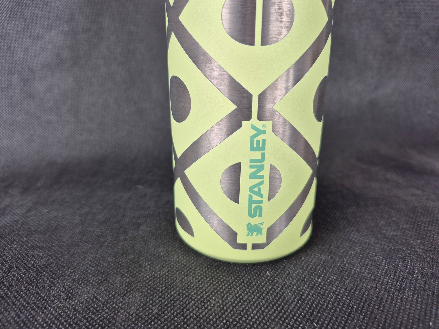 Personalized Stanley Ice Flow bottle with custom laser engraving and insulated design