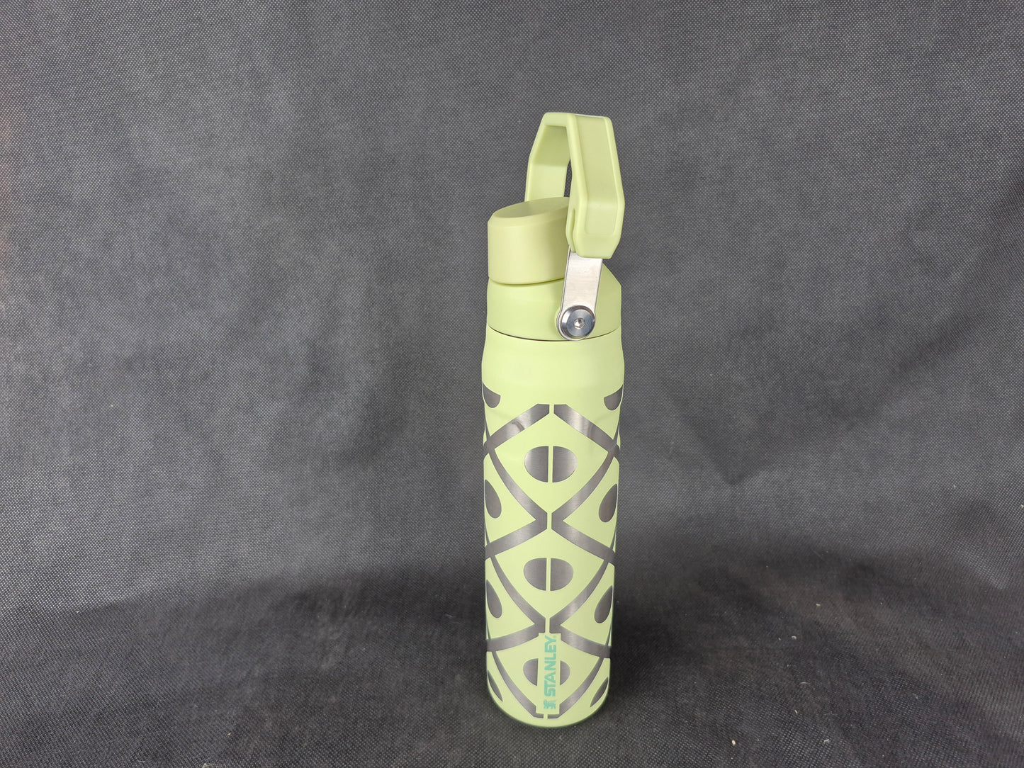Personalized Stanley Ice Flow bottle with custom laser engraving and insulated design