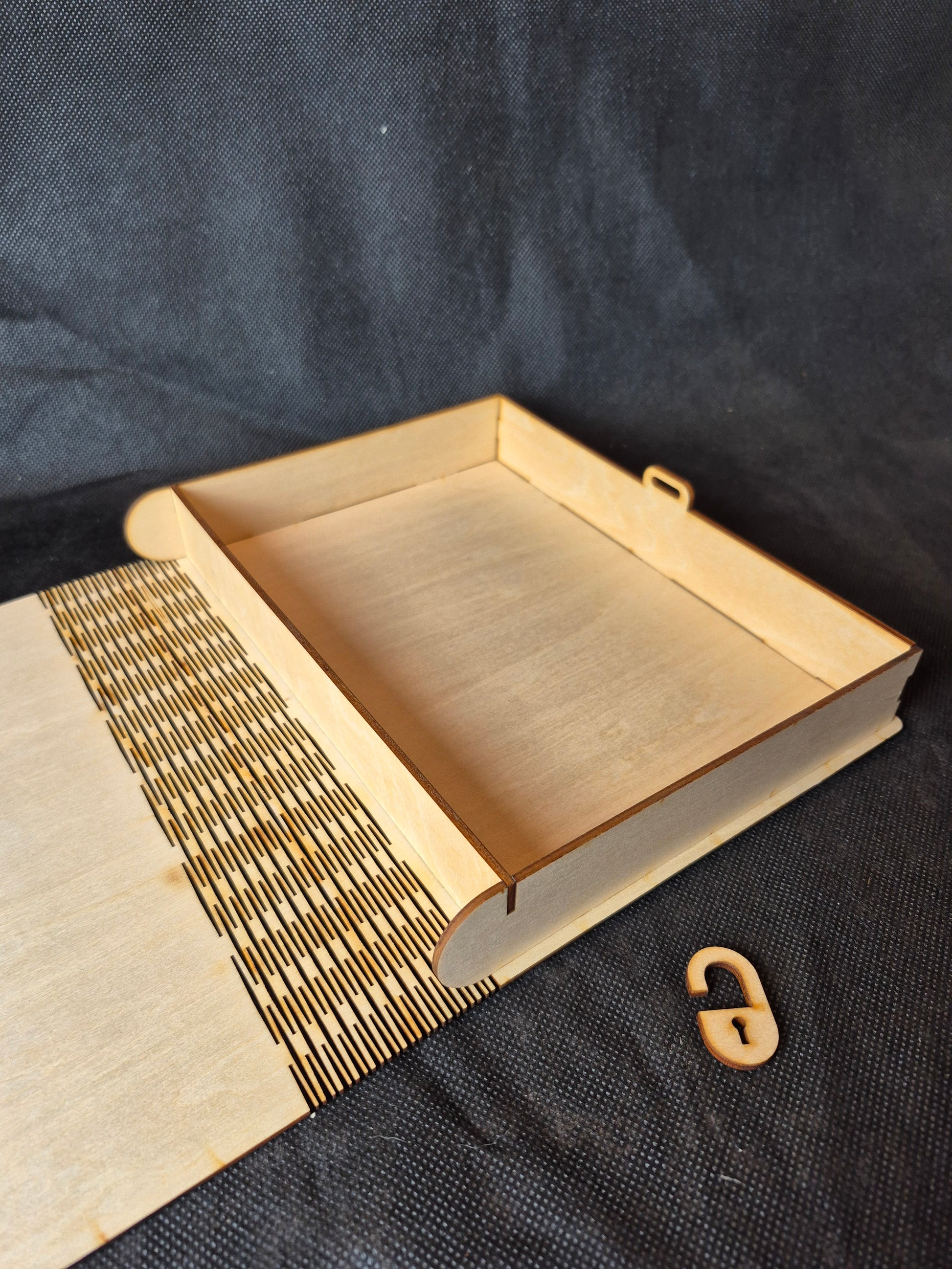 Personalised wooden memorial keepsake box with custom laser engraving on the lid.