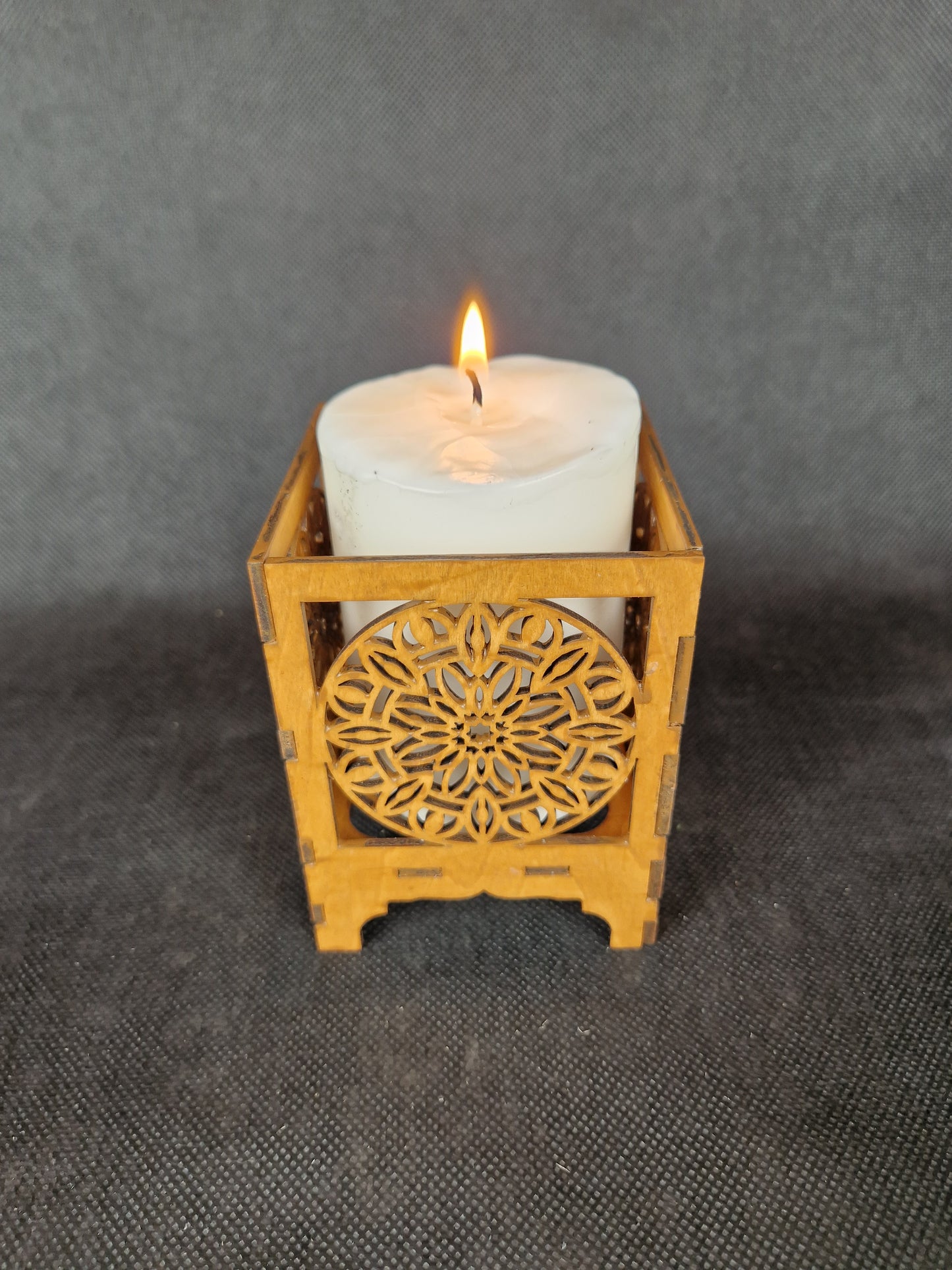 Laser Cut Wooden Candle Holder