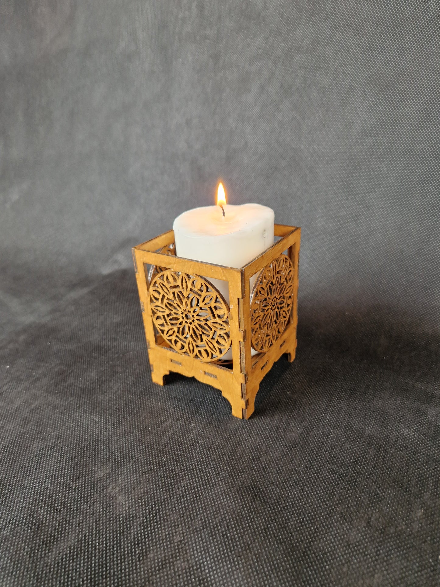 Laser Cut Wooden Candle Holder